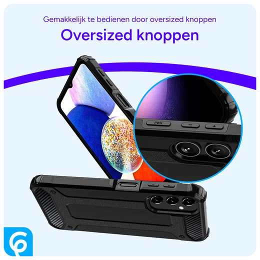 Samsung Galaxy A16 Hoesje Shock Proof Hybride Back Cover Zwart afbeelding 2