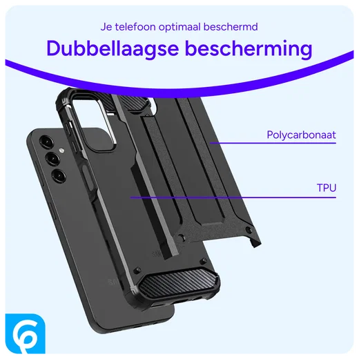 Samsung Galaxy A16 Hoesje Shock Proof Hybride Back Cover Zwart afbeelding 6