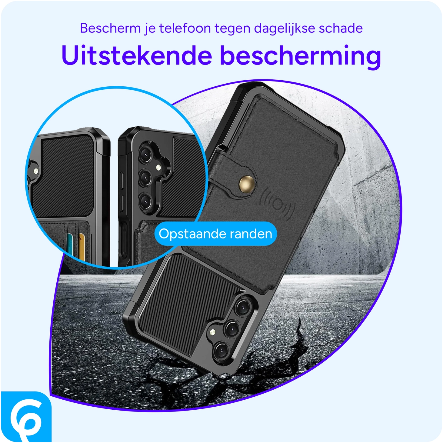 Samsung Galaxy A16 Hoesje 3-in-1 Pasjes Portemonnee Back Cover Zwart afbeelding 8