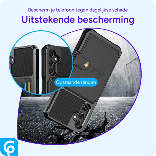 Samsung Galaxy A16 Hoesje 3-in-1 Pasjes Portemonnee Back Cover Zwart afbeelding 8