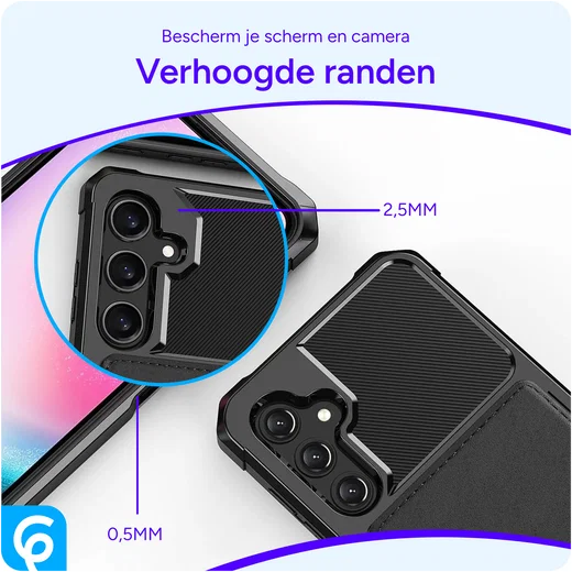 Samsung Galaxy A16 Hoesje 3-in-1 Pasjes Portemonnee Back Cover Zwart afbeelding 9
