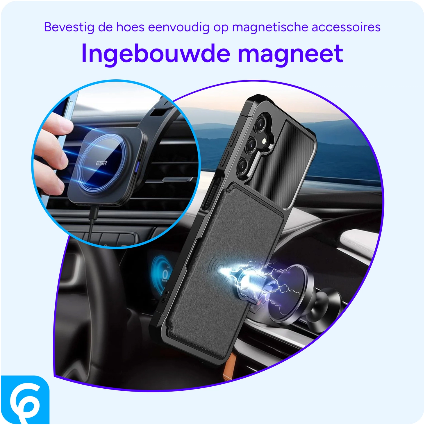 Samsung Galaxy A16 Hoesje 3-in-1 Pasjes Portemonnee Back Cover Zwart afbeelding 10