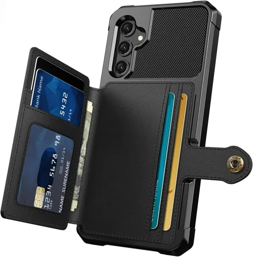 Samsung Galaxy A16 Hoesje 3-in-1 Pasjes Portemonnee Back Cover Zwart afbeelding 2