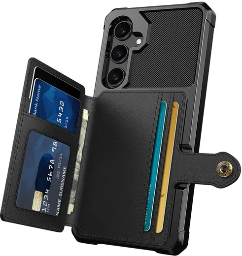 Samsung Galaxy A16 TPU Back Cover met Kunstleren Wallet Zwart afbeelding 9