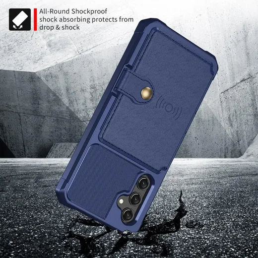 Samsung Galaxy A16 Hoesje 3-in-1 Pasjes Portemonnee Back Cover Blauw afbeelding 7
