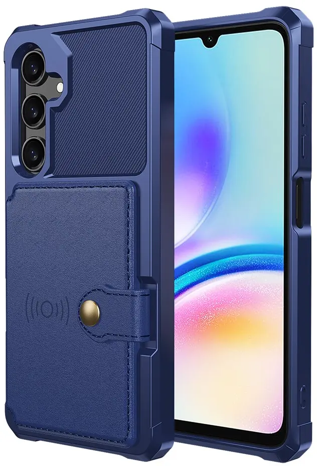 Samsung Galaxy A16 TPU Back Cover met Kunstleren Wallet Blauw afbeelding 2