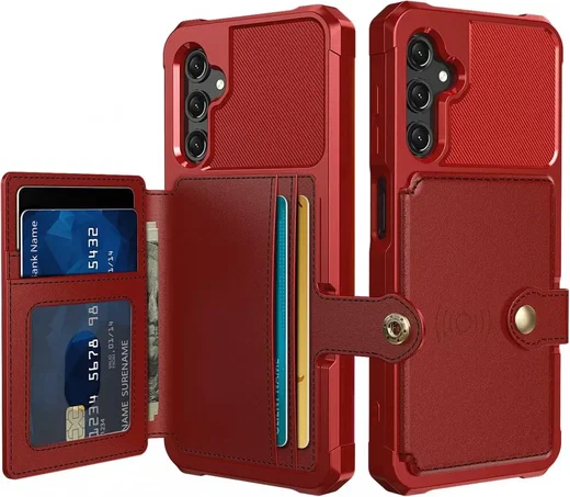 Samsung Galaxy A16 Hoesje 3-in-1 Pasjes Portemonnee Back Cover Rood afbeelding 1