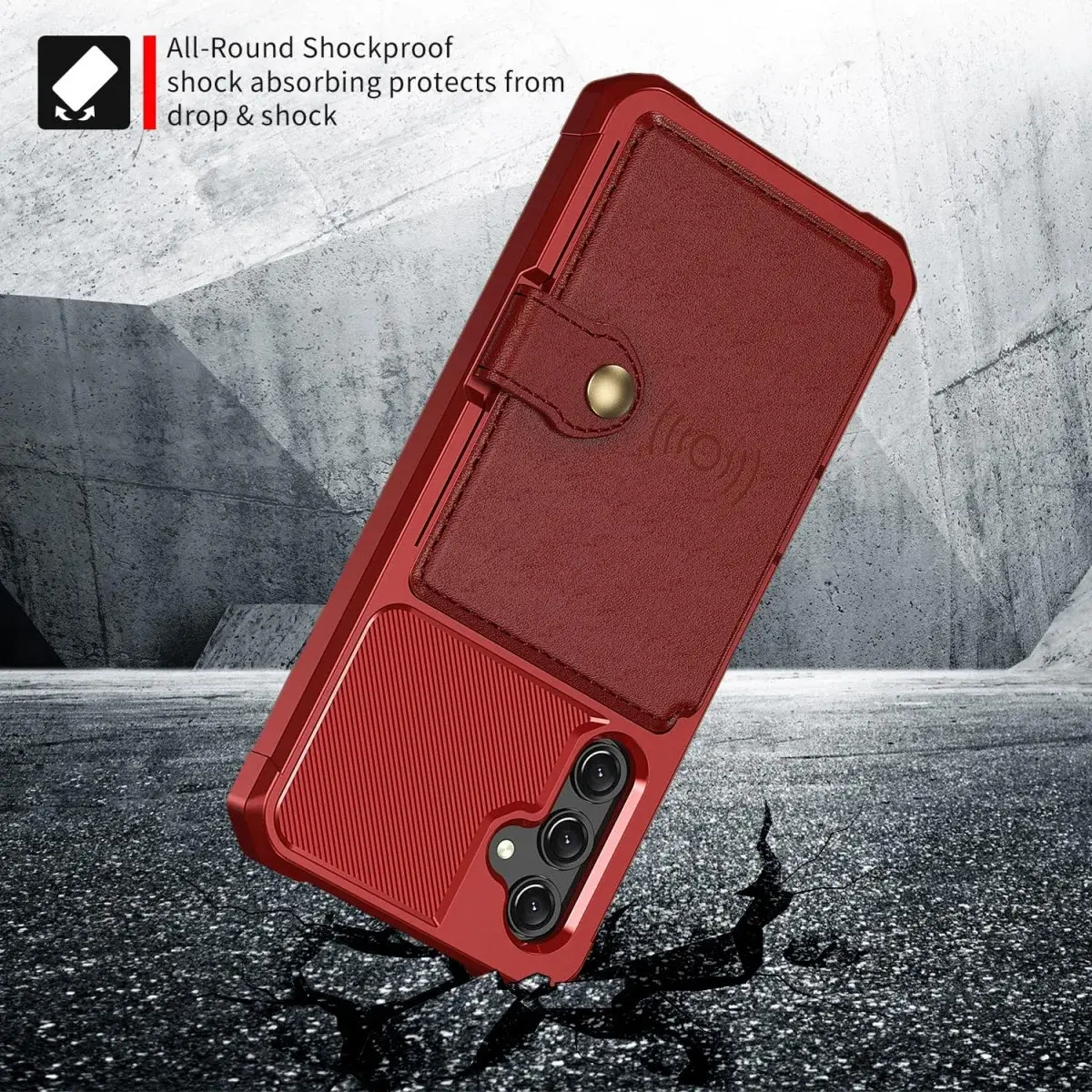 Samsung Galaxy A16 Hoesje 3-in-1 Pasjes Portemonnee Back Cover Rood afbeelding 8