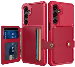 Samsung Galaxy A16 TPU Back Cover met Kunstleren Wallet Rood afbeelding