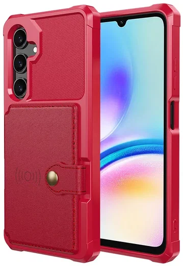 Samsung Galaxy A16 TPU Back Cover met Kunstleren Wallet Rood afbeelding 2