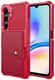 Samsung Galaxy A16 TPU Back Cover met Kunstleren Wallet Rood afbeelding 2