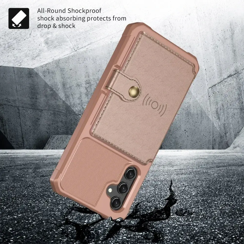 Samsung Galaxy A16 Hoesje 3-in-1 Pasjes Portemonnee Back Cover Roze afbeelding 8