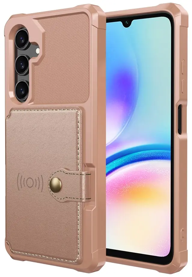 Samsung Galaxy A16 TPU Back Cover met Kunstleren Wallet Roze afbeelding 2