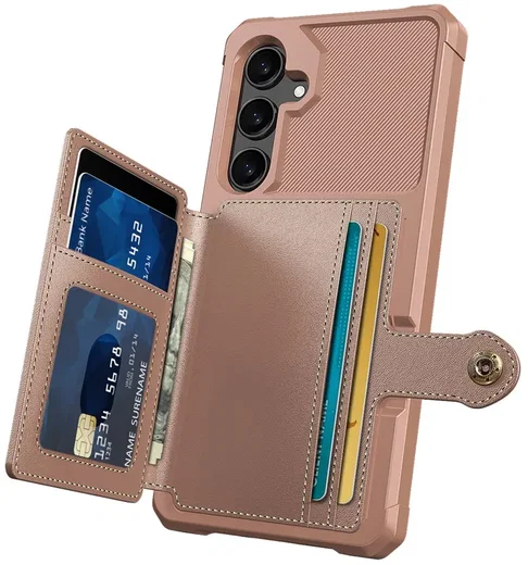 Samsung Galaxy A16 TPU Back Cover met Kunstleren Wallet Roze afbeelding 9