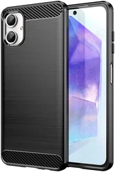 Samsung Galaxy A06 Hoesje Geborsteld TPU Flexibele Back Cover Zwart afbeelding