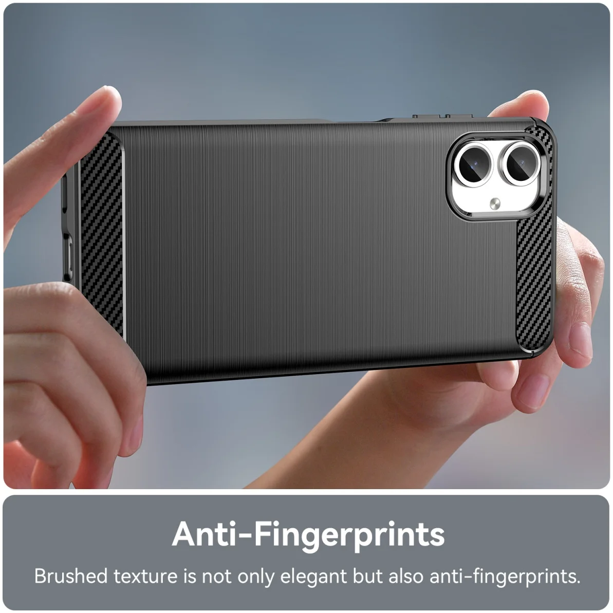 Samsung Galaxy A06 Hoesje Geborsteld TPU Flexibele Back Cover Zwart afbeelding 5