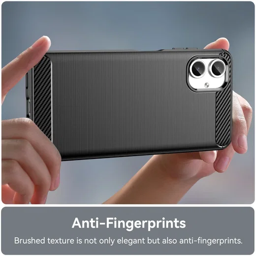 Samsung Galaxy A06 Hoesje Geborsteld TPU Flexibele Back Cover Zwart afbeelding 5