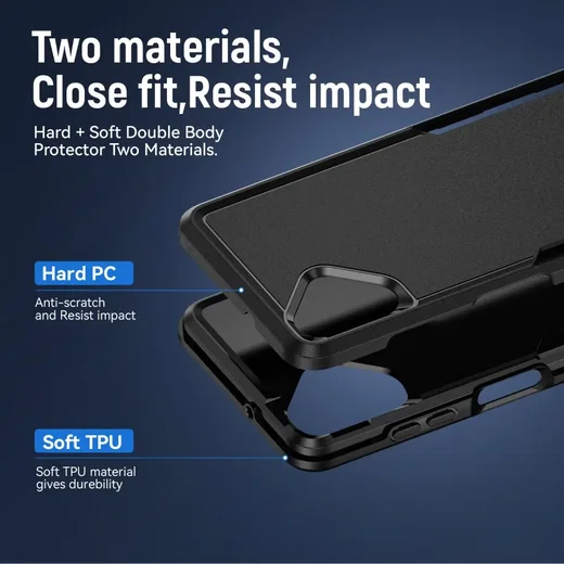 Samsung Galaxy A06 Hoesje Schokbestendige Hardcase Back Cover Zwart afbeelding 4