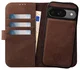 Rosso Elite Google Pixel 9 / 9 Pro Hoesje MagSafe Book Case Echt Leer Bruin afbeelding 1