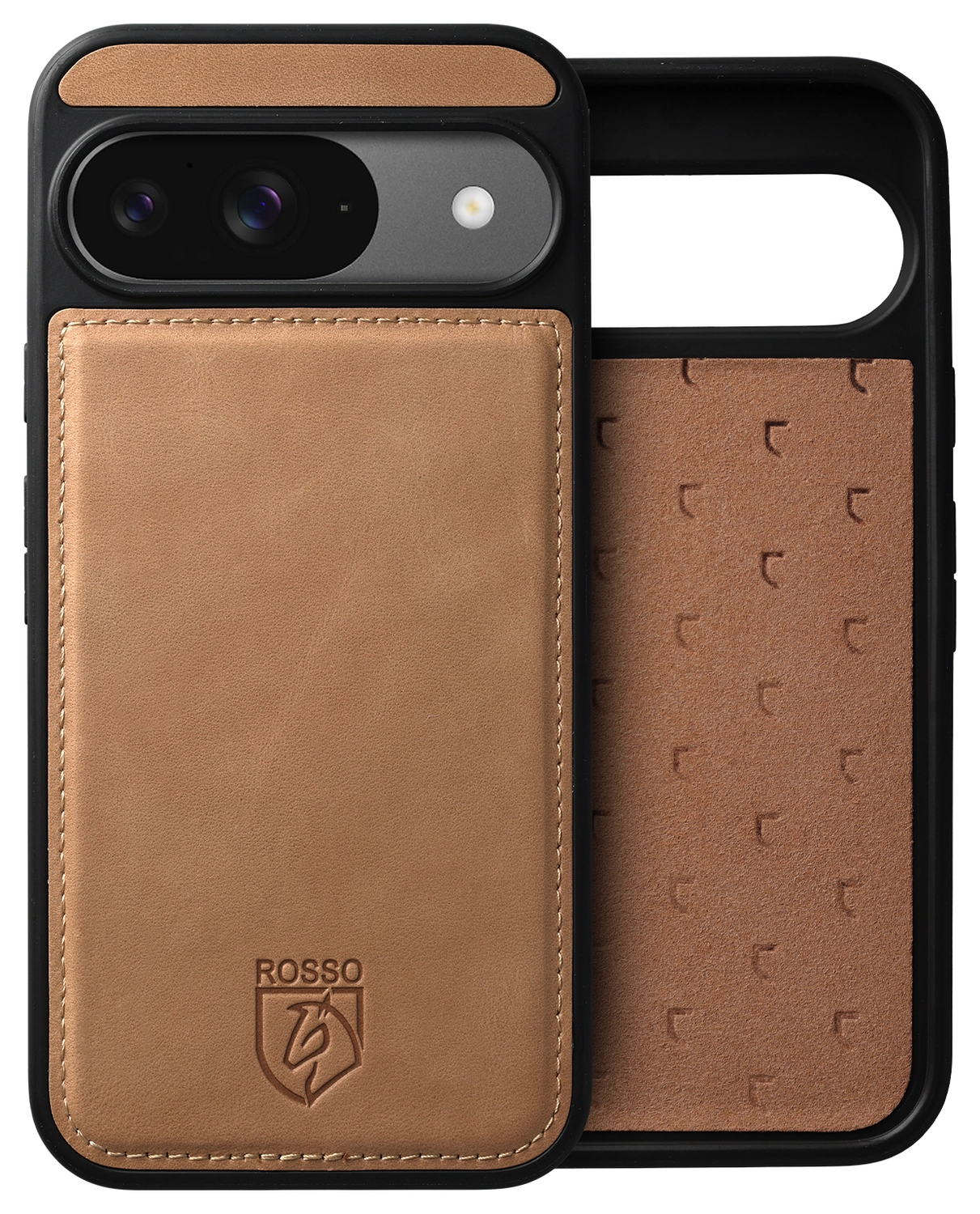 Rosso Elite Google Pixel 9 / 9 Pro Hoesje MagSafe Book Case Echt Leer Lichtbruin afbeelding 8