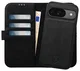 Rosso Elite Google Pixel 9 / 9 Pro Hoesje MagSafe Book Case Echt Leer Zwart
