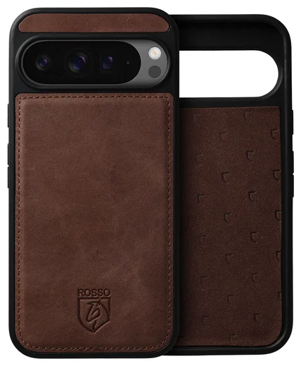 Rosso Elite Google Pixel 9 Pro XL Hoesje MagSafe Book Case Echt Leer Bruin afbeelding 7