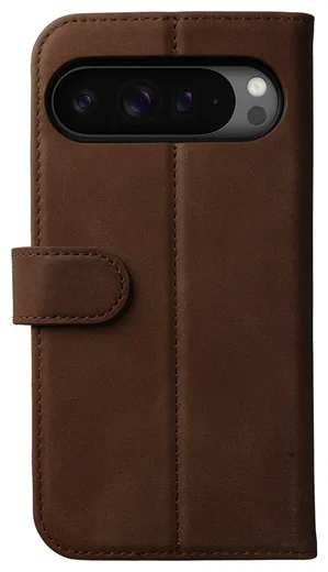 Rosso Elite Google Pixel 9 Pro XL Hoesje MagSafe Book Case Echt Leer Bruin afbeelding 8