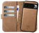 Rosso Elite Google Pixel 9 Pro XL Hoesje MagSafe Book Case Echt Leer Lichtbruin