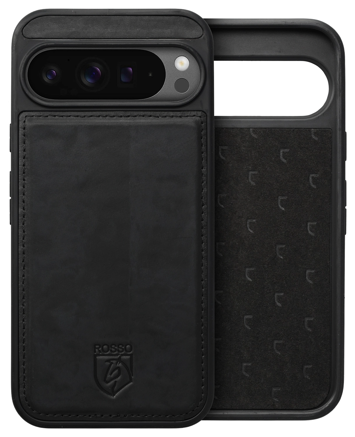 Rosso Elite Google Pixel 9 Pro XL Hoesje MagSafe Book Case Echt Leer Zwart afbeelding 7