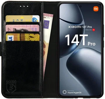 Rosso Element Xiaomi 14T Pro Hoesje Book Case Wallet Zwart