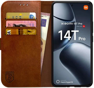 Rosso Element Xiaomi 14T Pro Hoesje Book Case Wallet Bruin