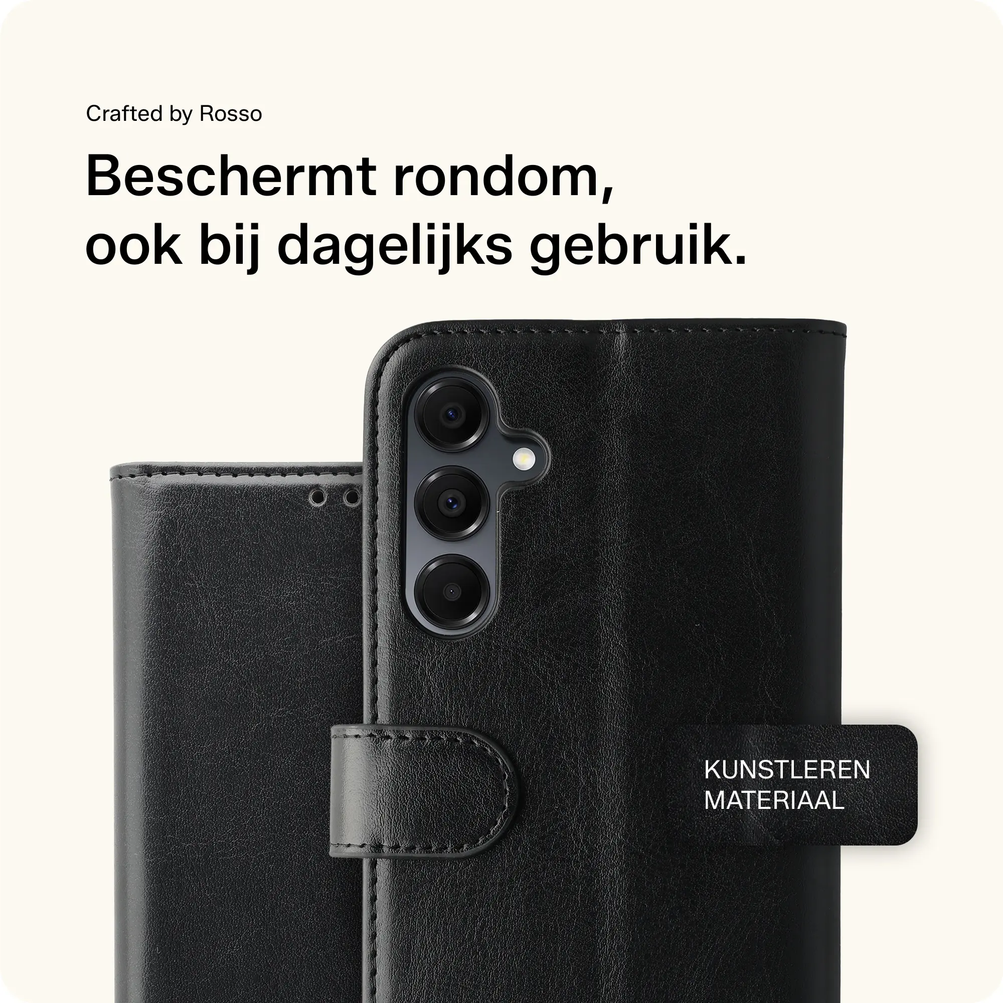 Rosso Element Samsung Galaxy A16 Hoesje Book Case Wallet Zwart afbeelding 5