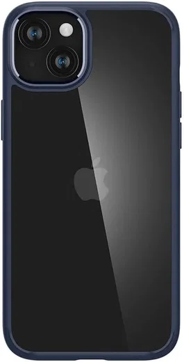 Spigen Crystal Hybrid Apple iPhone 15 Plus Hoesje Back Cover Transparant Blauw afbeelding 4