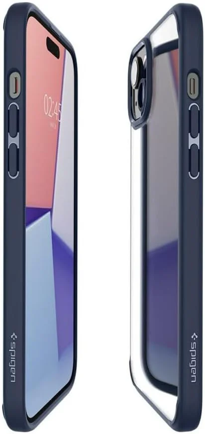 Spigen Crystal Hybrid Apple iPhone 15 Plus Hoesje Back Cover Transparant Blauw afbeelding 6
