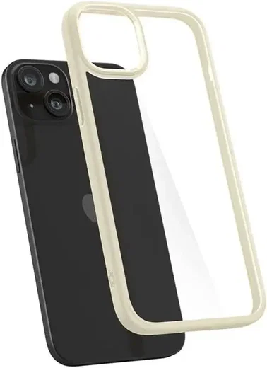 Spigen Crystal Hybrid Apple iPhone 15 Plus Hoesje Back Cover Transparant Beige afbeelding 2