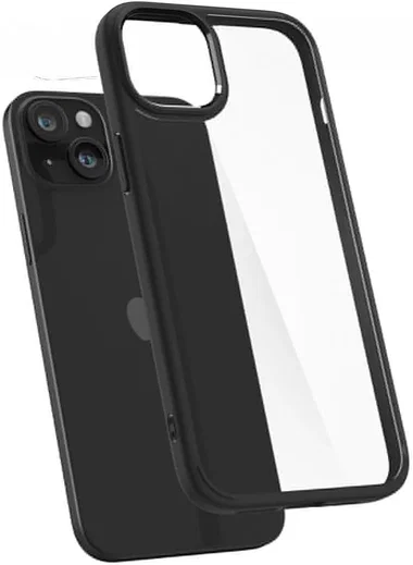 Spigen Crystal Hybrid Apple iPhone 15 Plus Hoesje Back Cover Transparant Zwart afbeelding 2