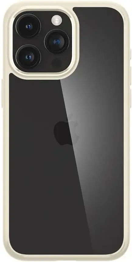 Spigen Crystal Hybrid iPhone 15 Pro Max Hoesje Back Cover Transparant Beige afbeelding 3