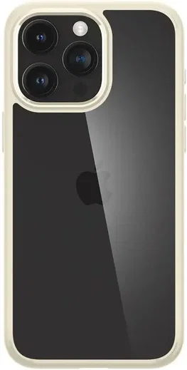 Spigen Crystal Hybrid iPhone 15 Pro Max Hoesje Back Cover Transparant Beige afbeelding 3