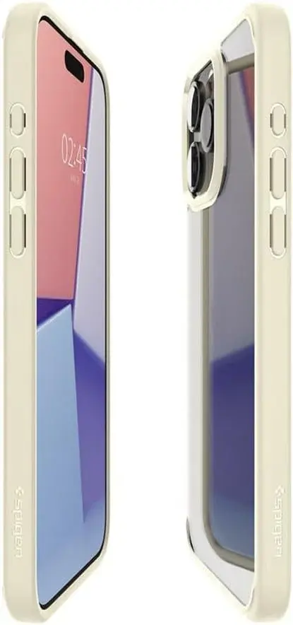 Spigen Crystal Hybrid iPhone 15 Pro Max Hoesje Back Cover Transparant Beige afbeelding 5