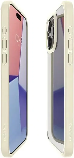Spigen Crystal Hybrid iPhone 15 Pro Max Hoesje Back Cover Transparant Beige afbeelding 5