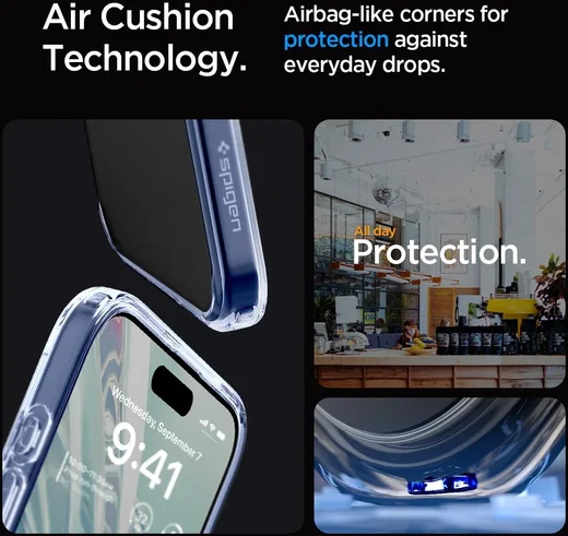 Spigen Ultra Hybrid Apple iPhone 15 Pro Max Hoesje Transparant Lichtblauw afbeelding 5