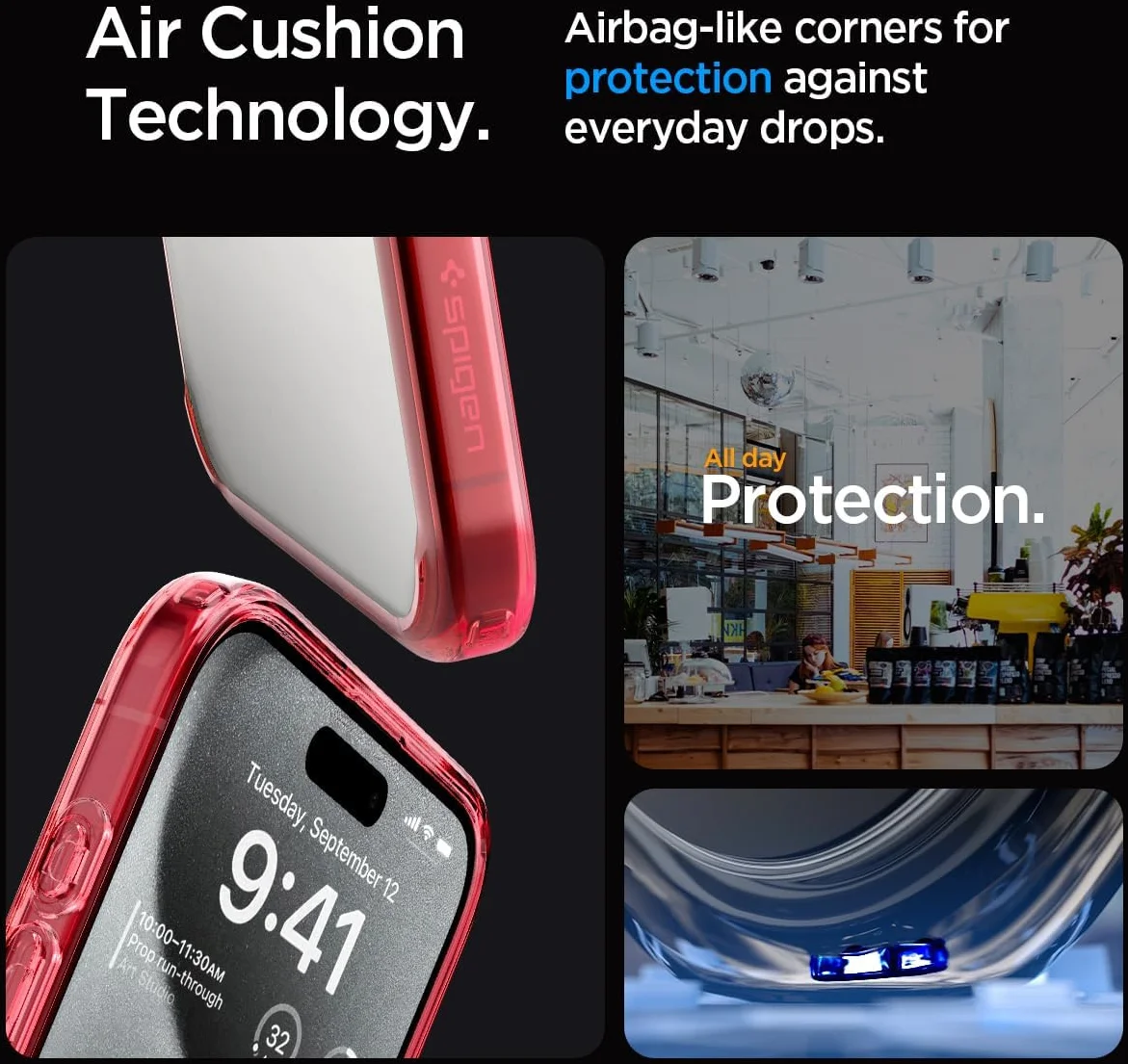 Spigen Ultra Hybrid Apple iPhone 15 Pro Max Hoesje Transparant Rood afbeelding 5