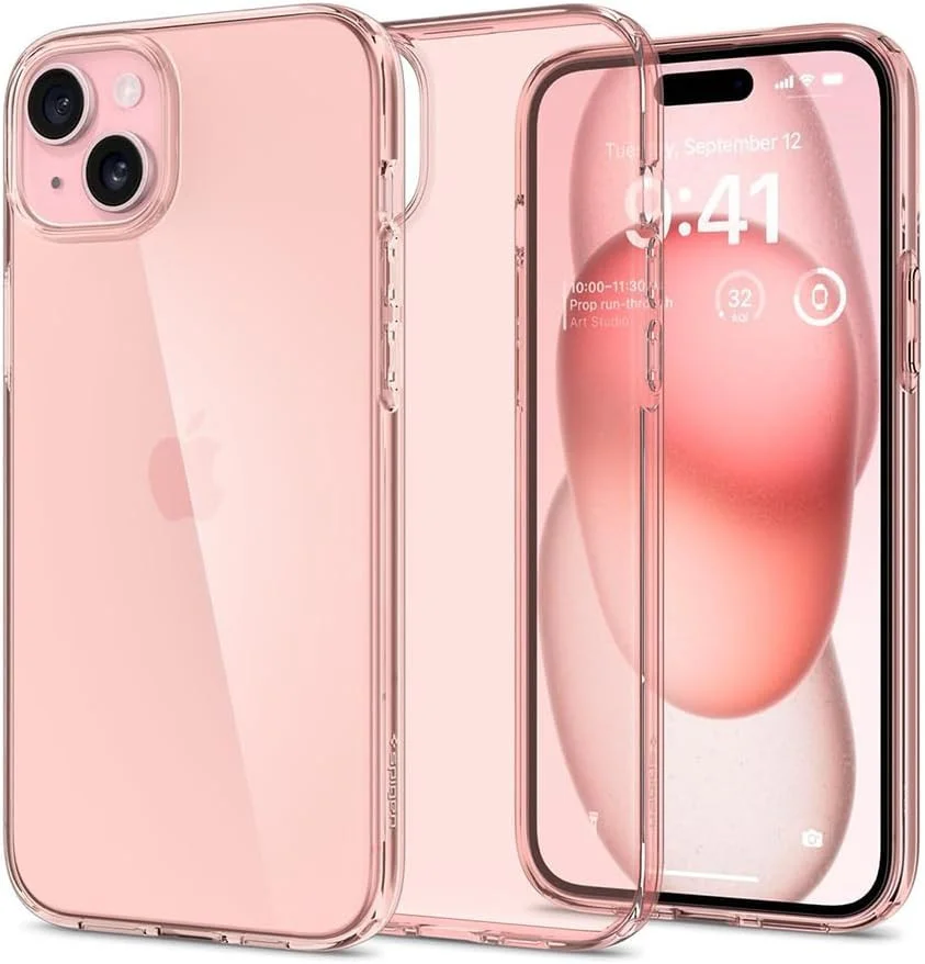 Spigen Crystal Flex Apple iPhone 15 Plus Hoesje Back Cover Rose Crystal afbeelding 1