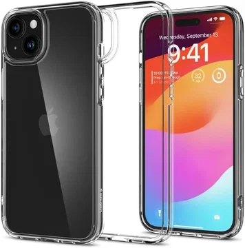 Spigen Crystal Hybrid Apple iPhone 15 Plus Hoesje Back Cover Transparant