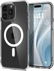 Spigen Crystal Hybrid MagSafe iPhone 15 Pro Hoesje Back Cover Transparant Wit afbeelding