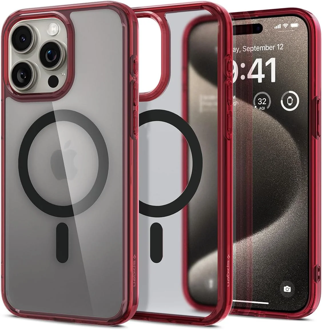 Spigen Ultra Hybrid MagSafe Apple iPhone 15 Pro Max Hoesje Rood afbeelding 1