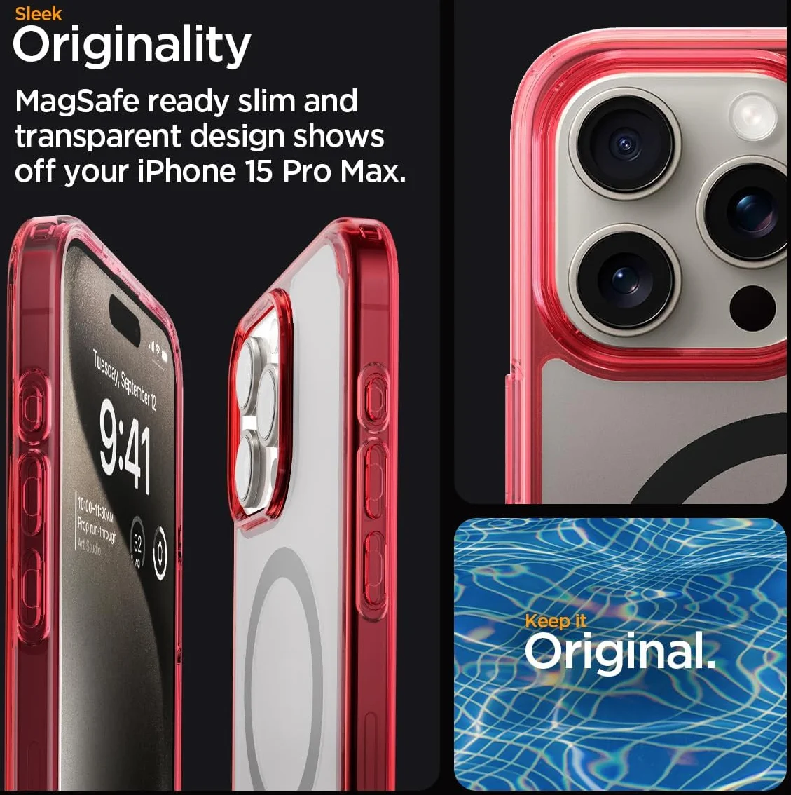 Spigen Ultra Hybrid MagSafe Apple iPhone 15 Pro Max Hoesje Rood afbeelding 4