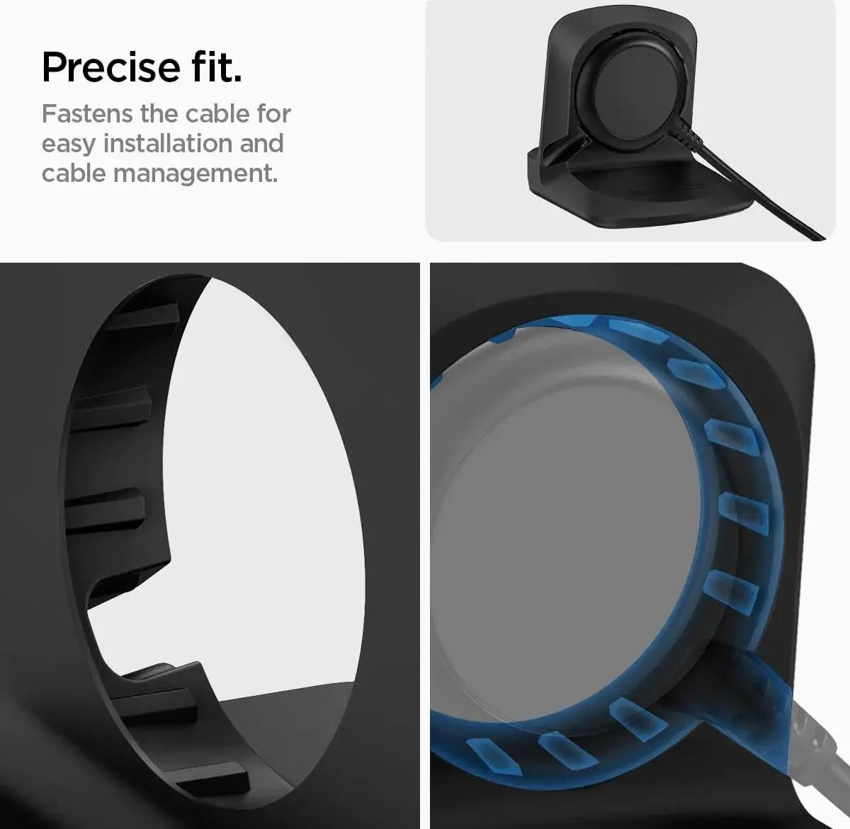 Spigen S353 Smartwatch Stand voor Galaxy Watch Oplader Zwart afbeelding 8