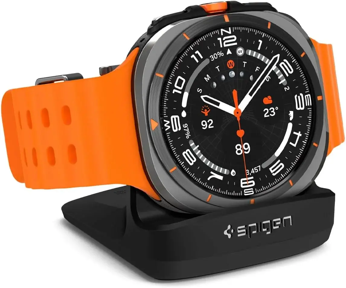 Spigen S353 Smartwatch Stand voor Galaxy Watch Oplader Zwart afbeelding 9