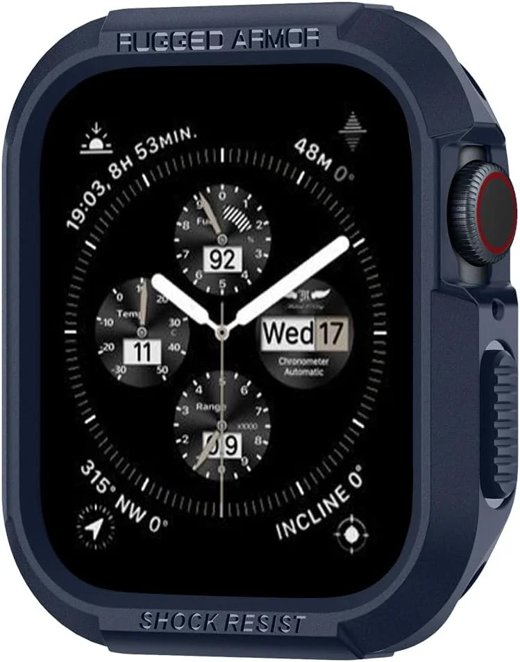 Spigen Rugged Armor - Apple Watch 45MM / 44MM Hoesje - Full Protect - Blauw afbeelding 1